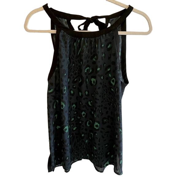 Collective Concepts Sleeveless Blue Green Peacock Pattern Lightweight Blouse L - Picture 1 of 7